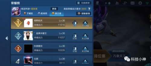 河北省哪个英雄战力最低-王者荣耀战力查询系统