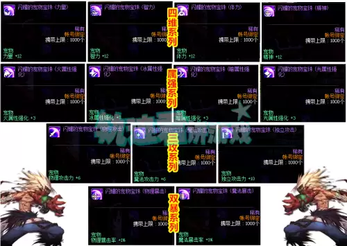 dnf宠物附魔宝珠大全-dnf给宠物附魔的宝珠都有哪些