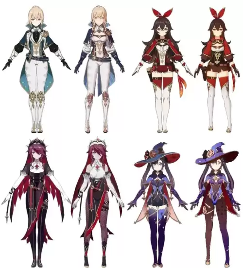原神男角色去掉所有服装图片