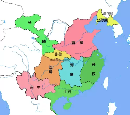 三国地形图高清可放大-东汉末年地图